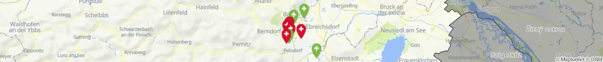 Kartenansicht für Apotheken-Notdienste in der Nähe von Günselsdorf (Baden, Niederösterreich)